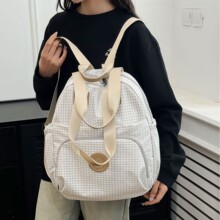 日韩跨境高级感三用背包女大容量通勤百搭双肩包休闲旅行包健身包