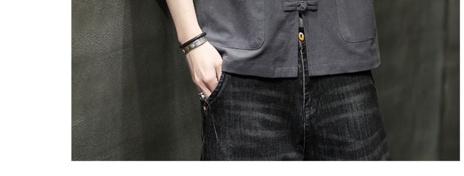 2024 Summer Chinese cotton linen short sleeved men's Tang embroidery Han style loose China-Chic shirt men_autovado.com