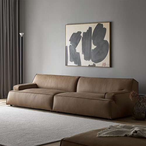 Italian all genuine leather sofa, top-layer cowhide, matte leather, modern light luxury Baxter design Z