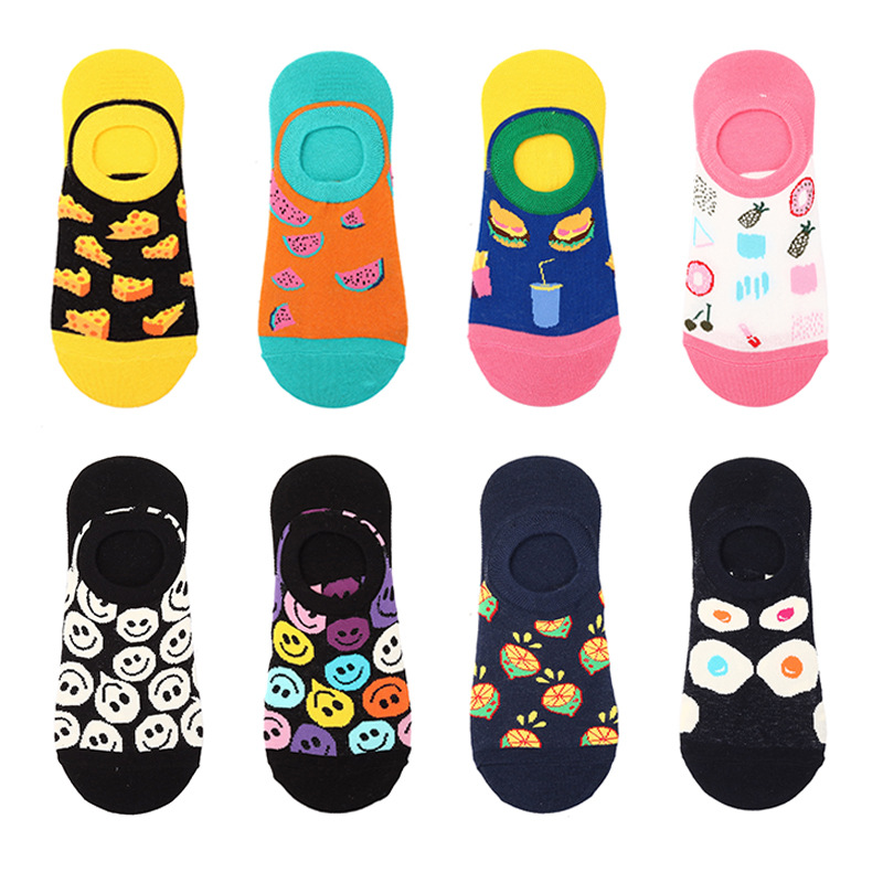 Unisex / both men and women can be trendy food shallow mouth socks