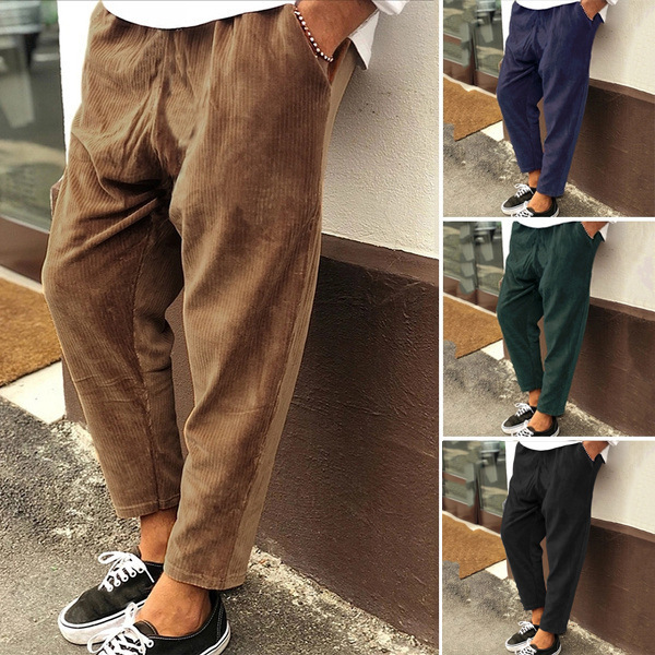 2021 Amazon wish AliExpress Europe and the United States for autumn and winter new men's corduroy loose casual straight pants
