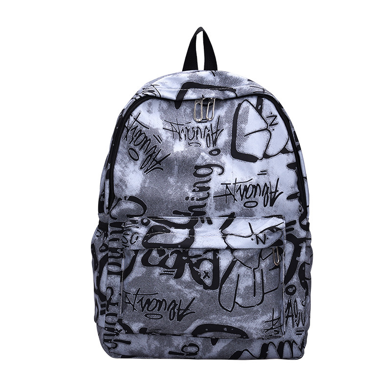 Nuevo estudiante de secundaria mochila personalizada carta graffiti mochila pareja de gran capacidad mochila bolso de viaje moda
