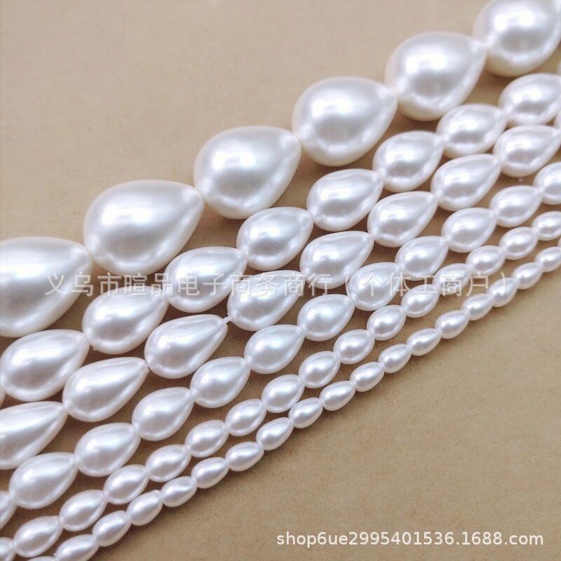Direct from the manufacturer: 8X16MM water drop-shaped small hole high-quality imitation Swarovski pearls DIY jewelry accessories with 40CM cotton thread