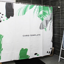 厂家出货 印花浴帘eva/peva浴帘/浴帘膜成型树叶花型浴帘量大从优