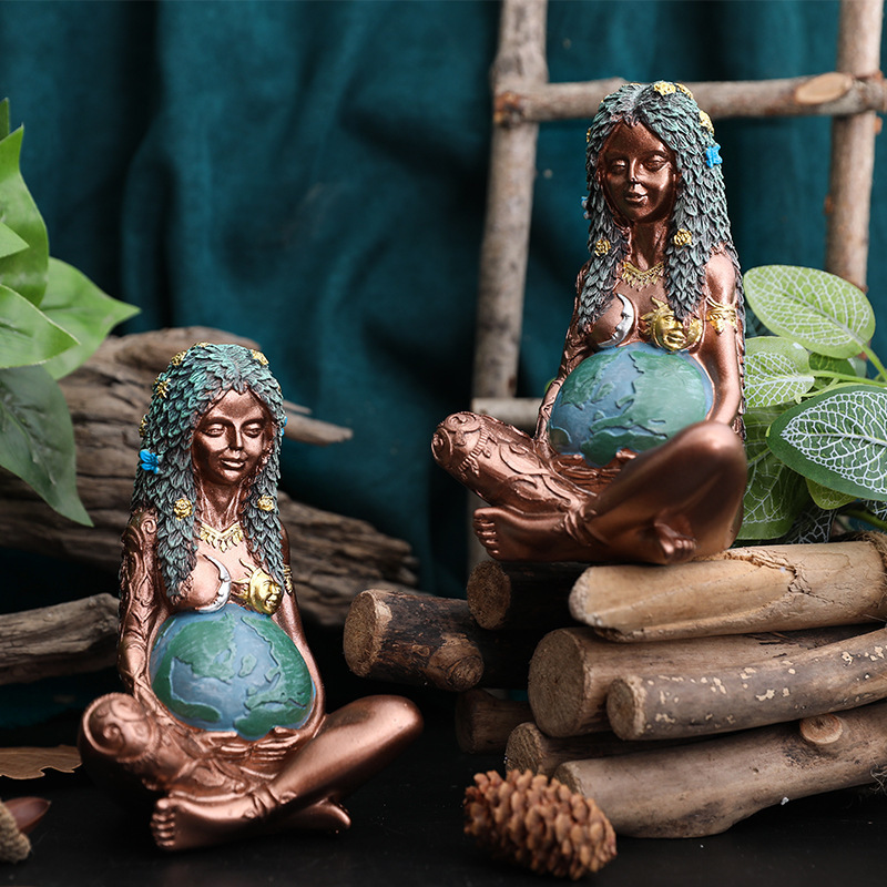 Cross-Border Hot Selling Mother's Day Earth Mother Statue Resin Crafts Gaia Art Goddess Statue Mother of Earth Cross-Border Hot Selling Mother's Day Earth Mother Statue Resin Crafts Gaia Art Goddess Statue Mother of Earth