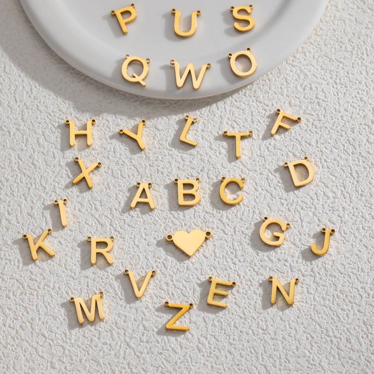 2025 European and American Best-Selling Horizontal Double-Hole Gold 26-Letter Necklace Pendant Stainless Steel Simple Daily Accessories