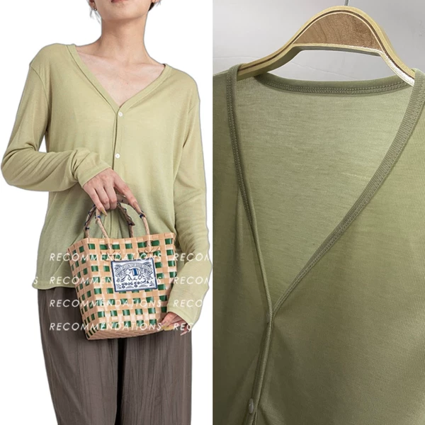 Tencel cardigan matcha green