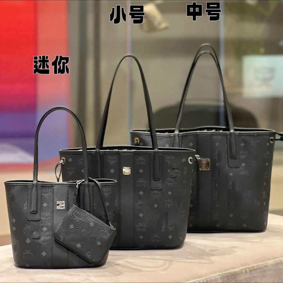 MC迷你LIZ 印花手提包小中号双面子母包单肩大容量tote托特购物包