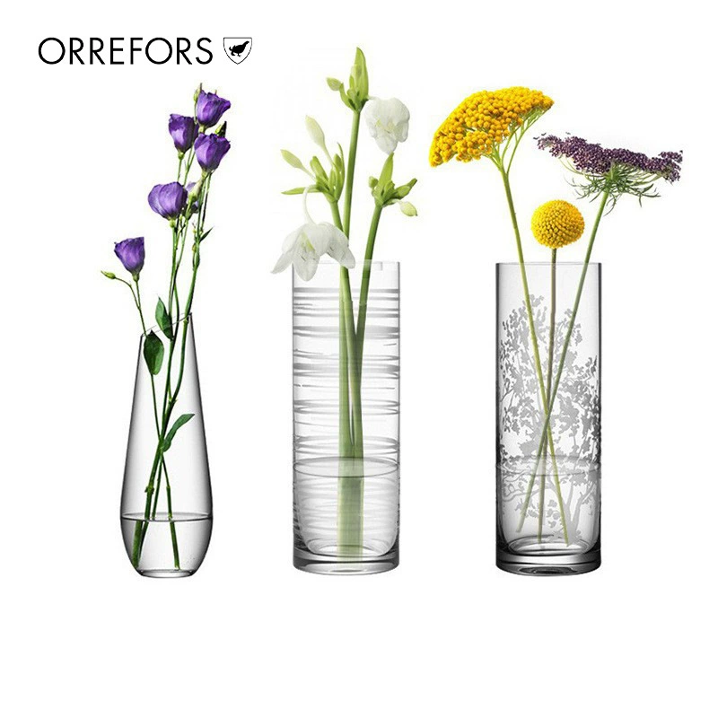 Orrefors Швеция импортировала ENJOY хрустальное стекло скандинавский стиль украшения для гостиной с водой, цветочная композиция прозрачная ваза