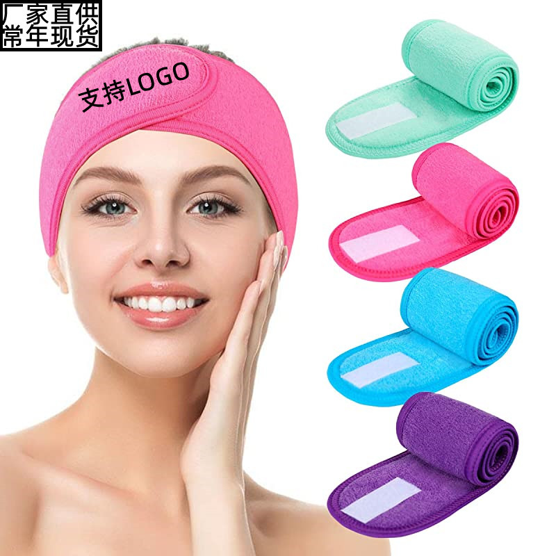 Amazon Microfiber Velcro Headscarf Women Wash Face Makeup Moon Scarf Sports Sweat Absorbing Non-slip Yoga Hair Band