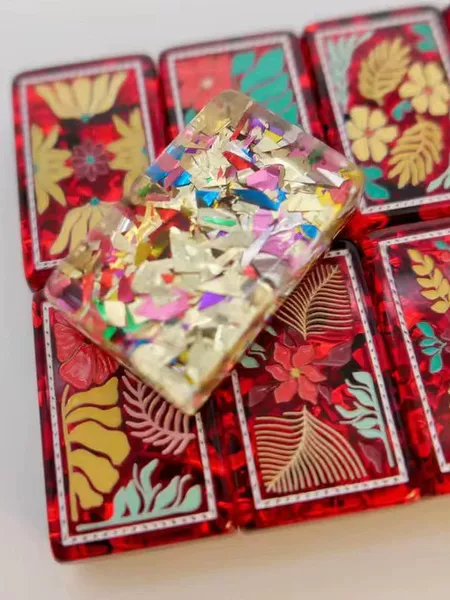(In stock) Direct sales from the manufacturer: American mahjong in vibrant red colors, travel edition with exquisite patterns