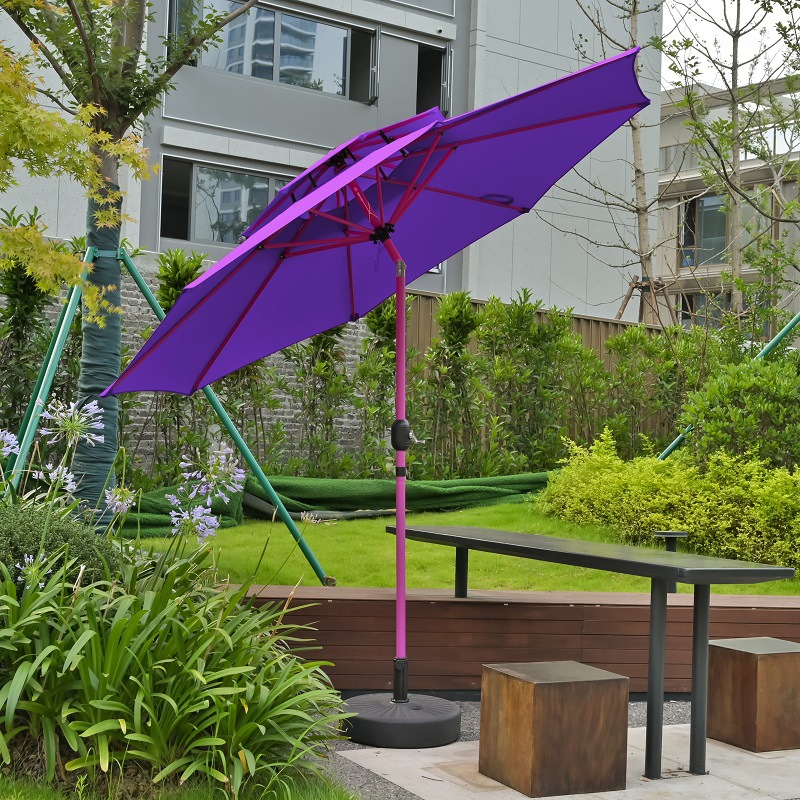 2.7 Mimei paraguas rojo barra balancante sombrillas patio café terraza jardín lámpara solar paraguas villa pabellón image 23