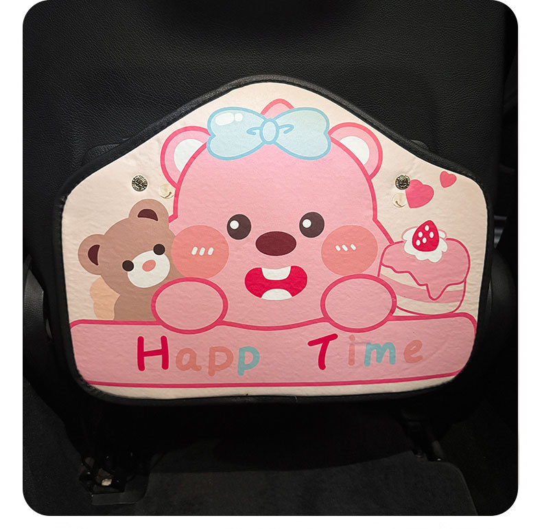 Cartoon Three Car Seat Back Anti-Kick Pads for Women, Cute Car Leather Seat Back Anti-Fouling Pads, Cartoon Protective Pads