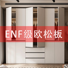 分割式ワードローブ 家庭用寝室用 ヨーロッパ産パイン材 ハンドルなし一体型ワードローブ 完成品 ミニマリスト 18cm厚大型ワードローブ