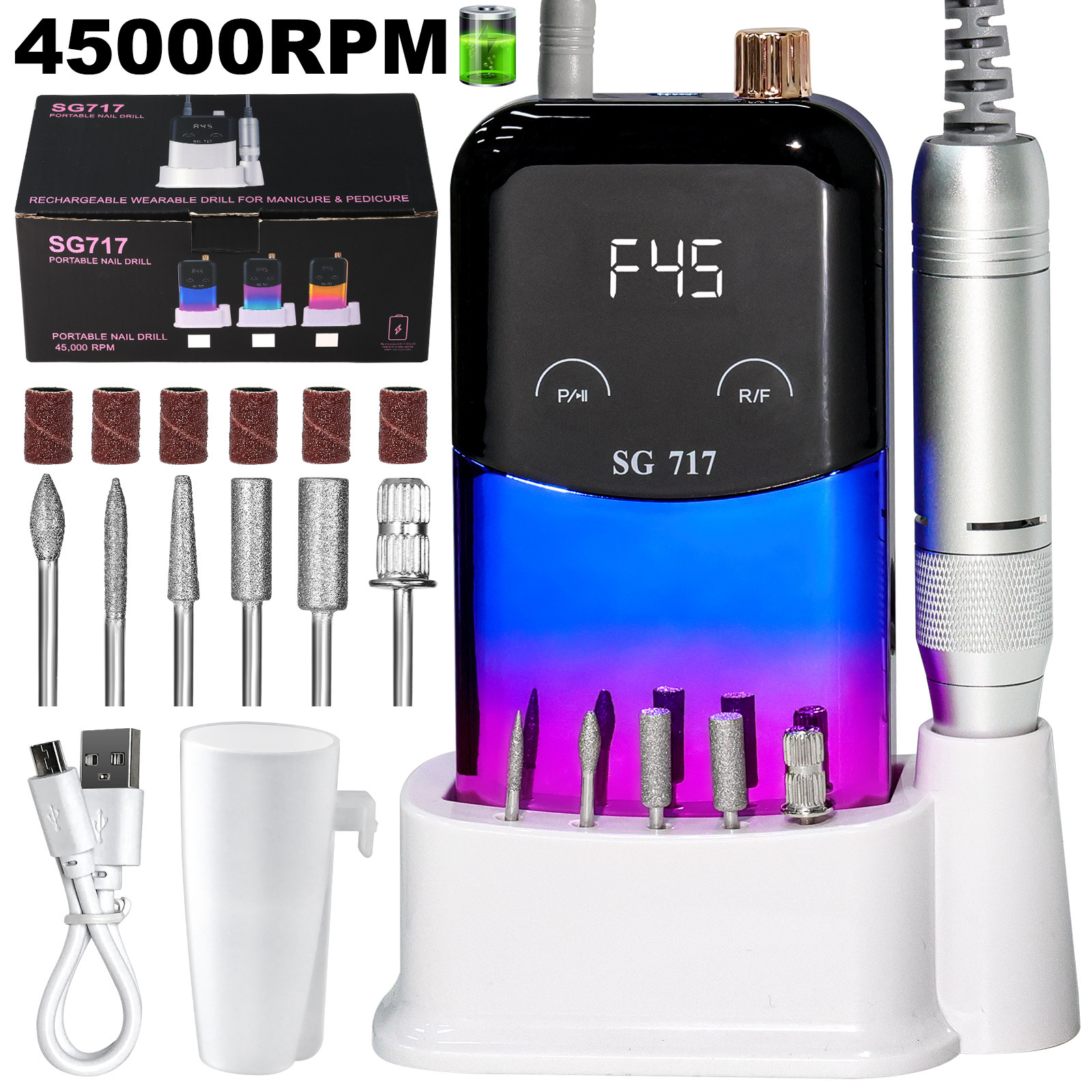 Descargador de uñas de alta calidad y alta potencia explosivo transfronterizo pulido máquina de pulido de uñas eléctrica portátil