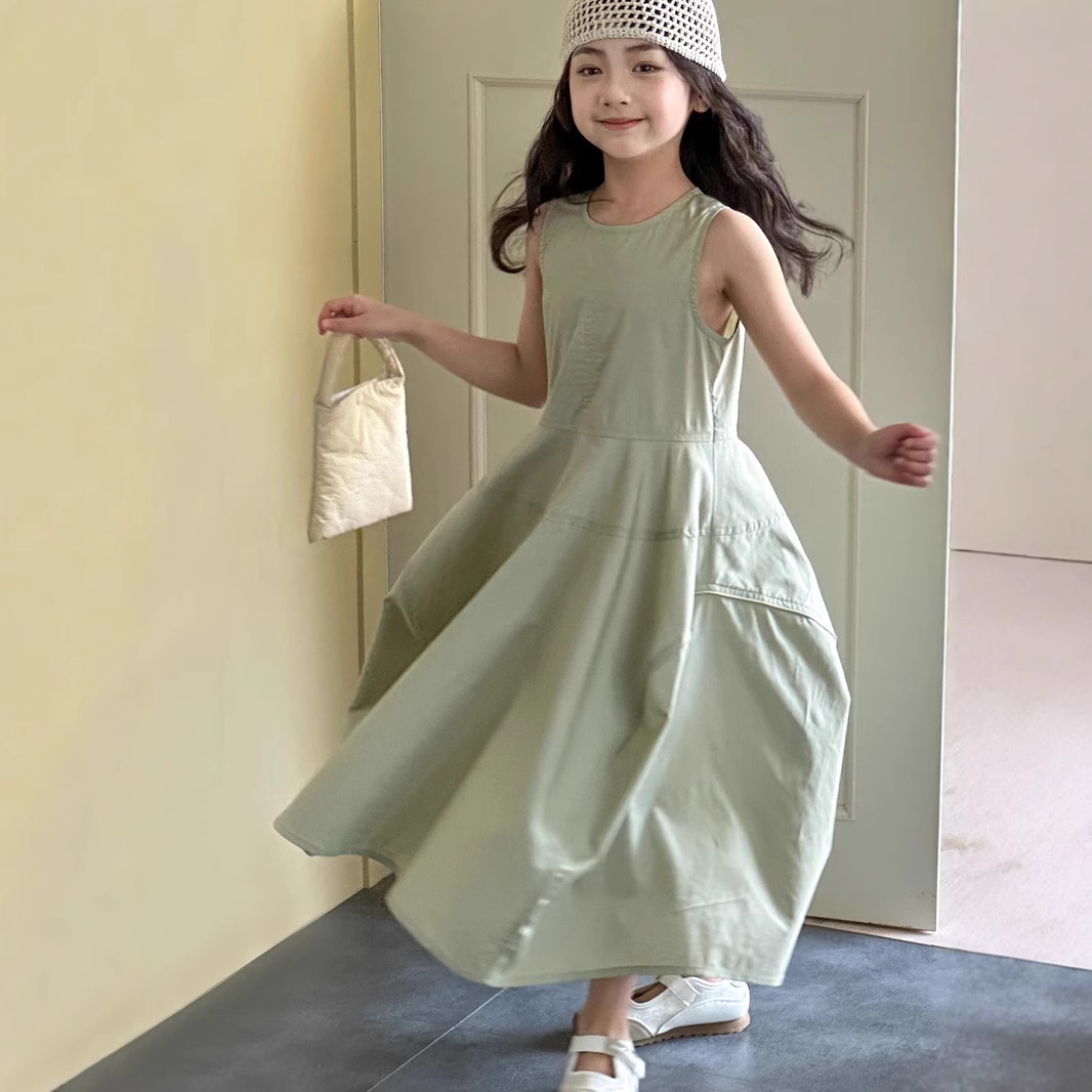 Little Red Fish Girls' Dress Summer 2026 New Style Junior High School Girls' Sleeveless Princess Dress Parent-Child Matching Dress