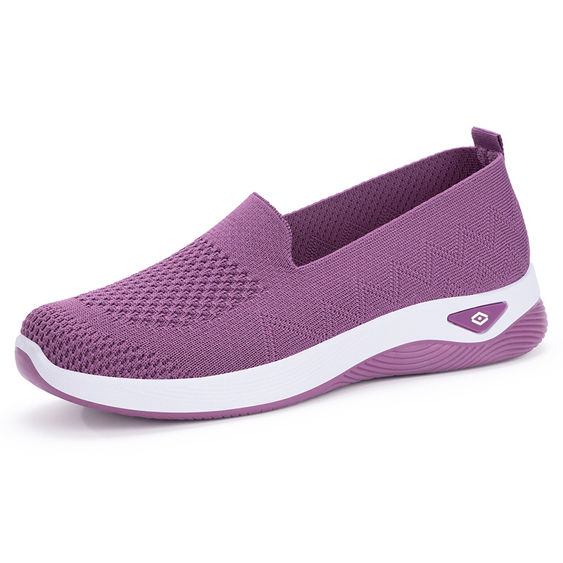 Zapatos mujeres de mediana edad verano transpirable y cómodo fábrica de zapatos simples ventas directas de suela suave casuales zapatos de malla para mamá