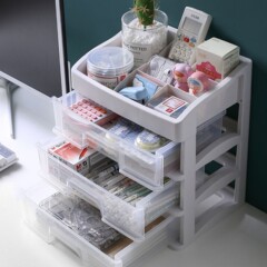 化粧品デスクトップ収納ボックス多層引き出し式防塵収納シンプル透明整理棚