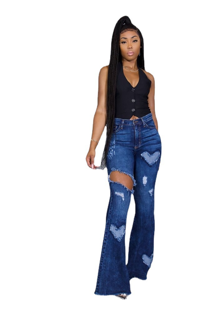 new ripped flared pants nihaostyle clothing wholesale NSTH69130