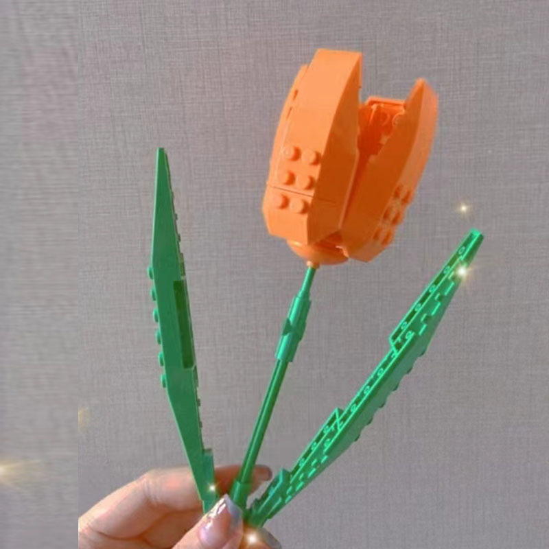 クロスボーダー佳奇積み木花diyはバラの永生花を組み合わせて彼女に祝日のプレゼントシリーズの花束のデスクトップを送ります。|undefined