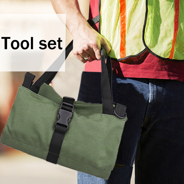 Cross-Border Roll-Type Tool Bag, Oxford Cloth Tool Bag, Car Tool Bag, Multi-Functional Electrician's Bag, Hardware Storage Bag