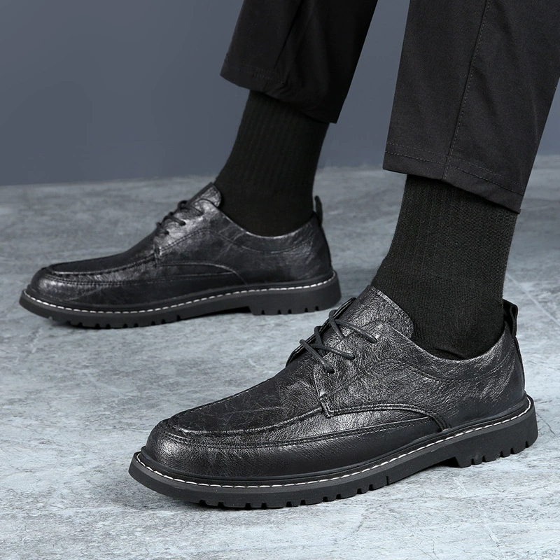 2022 осенне-зимняя новая мужская кожаная обувь, британская деловая кожаная обувь, мужская повседневная кожаная обувь на рабочем месте, партия мужской обуви на шнуровке