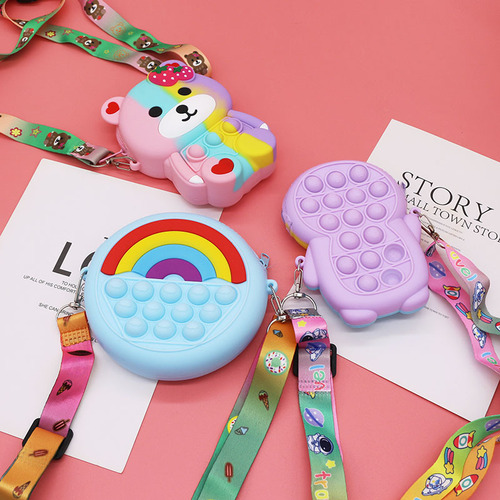 Mouse Killer Pioneer Zero Wallet Children's Bag Cartoon Cute Press Bag Silicone Unicorn Single Shoulder Crossbody Cat Bag