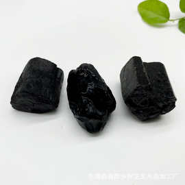 【跨境热销】黑碧玺原石碎石托玛琳原矿电气石 黑亮色厂家直销