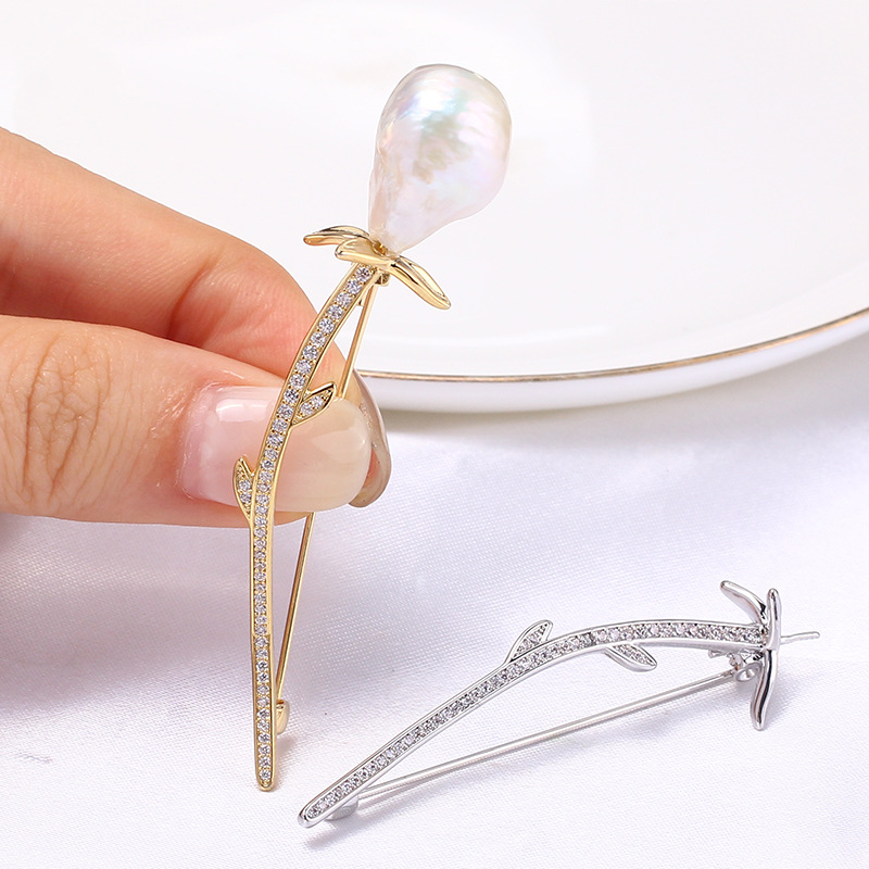 DIY pearl accessories Baroque shaped fashion brooch corsage empty support accessories simple personality temperament