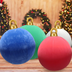 新しいインフレータブル植毛クリスマスボールホリデーパーティー装飾屋外中庭レイアウト PVC 植毛クリスマスボール