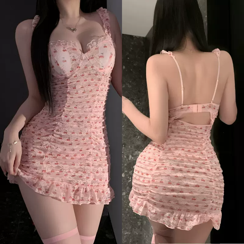 瑰云情趣内衣碎花包臀裙女性感睡衣调情性趣制服纯欲睡裙