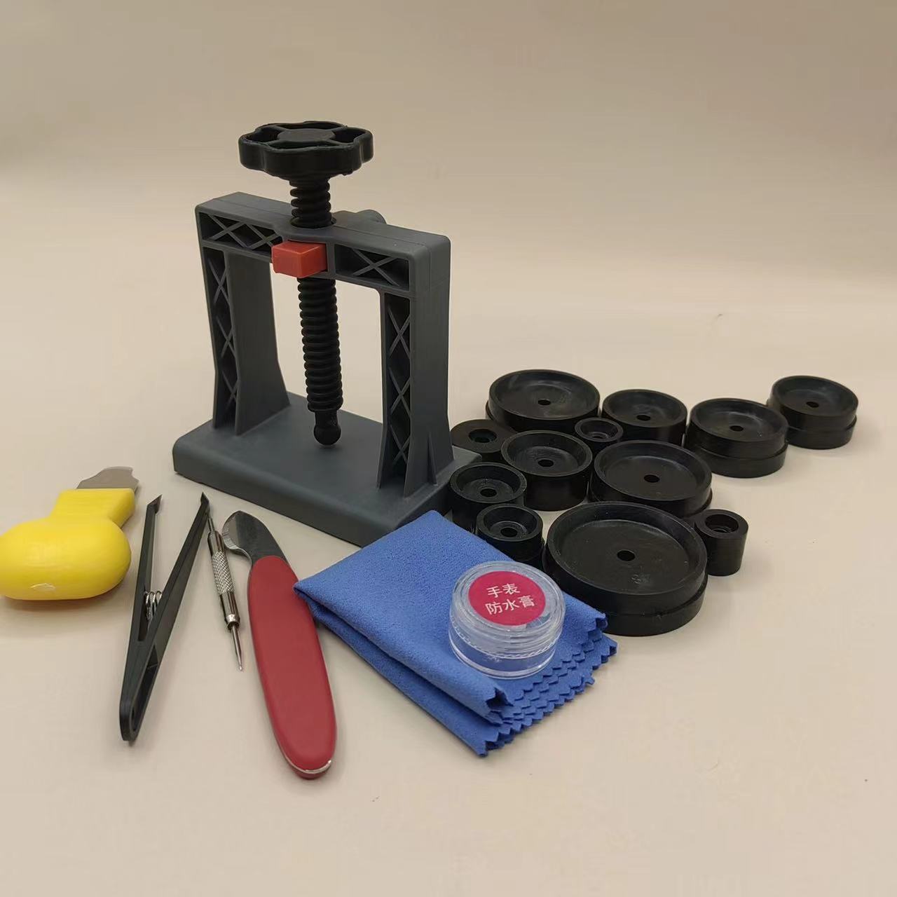 修表手动工具手表换电池后盖压回石英机械表压盖器简易螺旋压盖器
