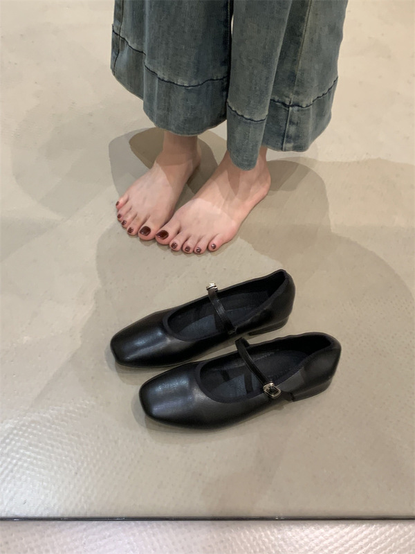 晚风复古平底玛丽珍单鞋女2025新款秋季法式配裙子温柔软底芭蕾鞋|undefined
