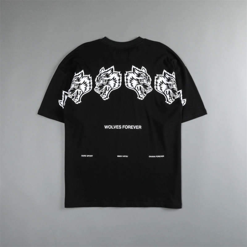 Wolf Head Classic Simple Letter Print Pure Cotton T-Shirt Original Label Tee Aliexpress Hot-Selling Cross-Border Dropshipping