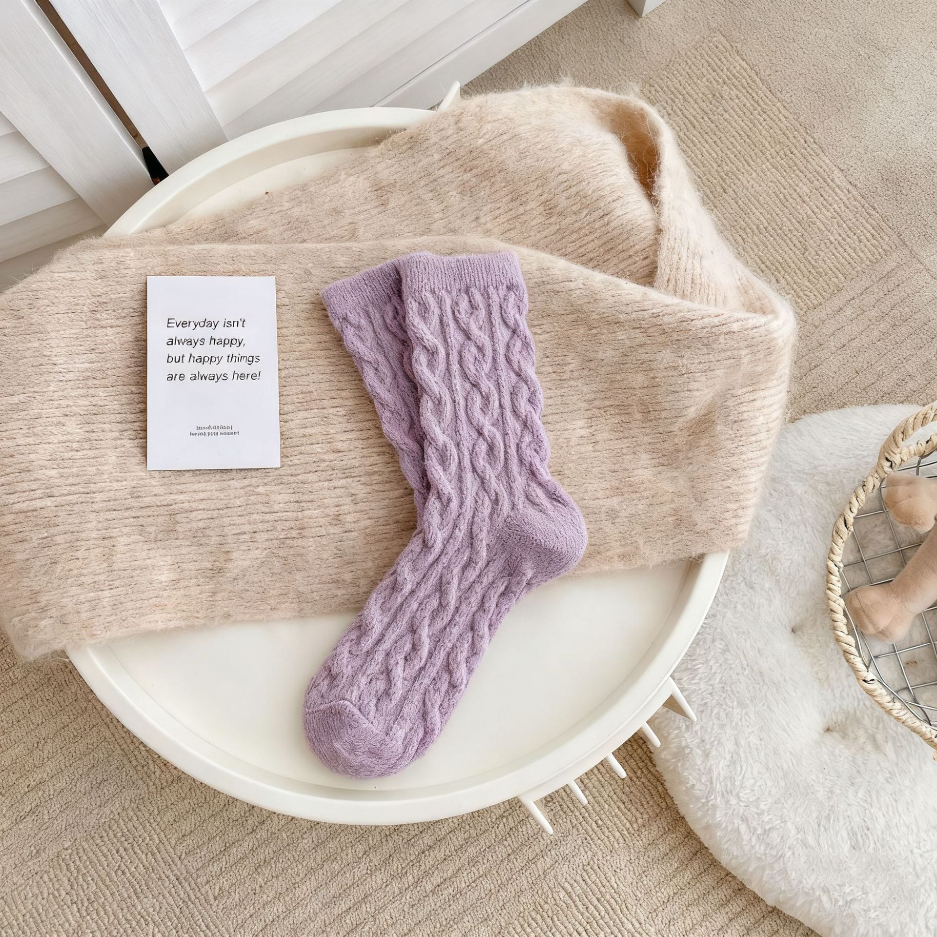 Calcetines de mujer mediana calcetines otoño invierno de coral terciopelo calcetines de piso terciopelo calcetines de dormir calcetines de calor terciopelo