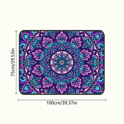 Avtomobil döşəmə paspasları — easy to maintain, wholesale - sd265-purple-mandala-75100cmcrystal-velvet-with-dot-plastic-backing
