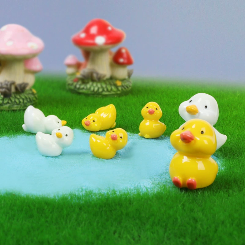 Микро пейзажные украшения, милая маленькая утка, милая кукла, креативный домашний декор из смолы, сделай сам, декоративные маленькие украшения, поделки
