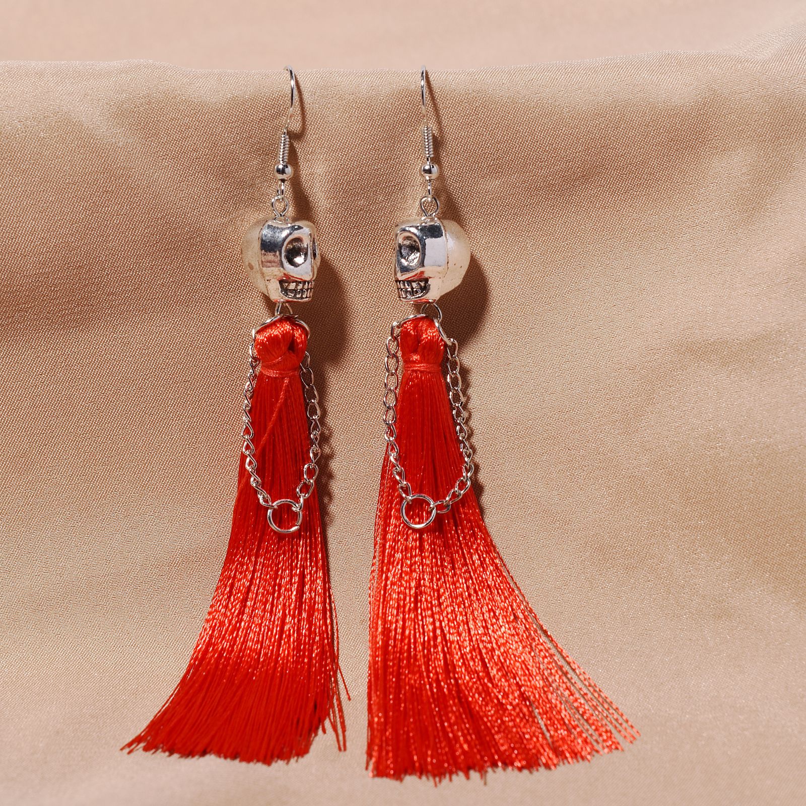 25g Weight Iron Ear Needle Material Drop Earrings Classification 1 Pair Quantity Holiday, Festival Occasion Zinc alloy Material Halloween Festival Solid Color Pattern Women's Gender Plating Design Punk Style 1 Pair Halloween Punk Solid Color Plating Zinc Alloy Drop Earrings 12
