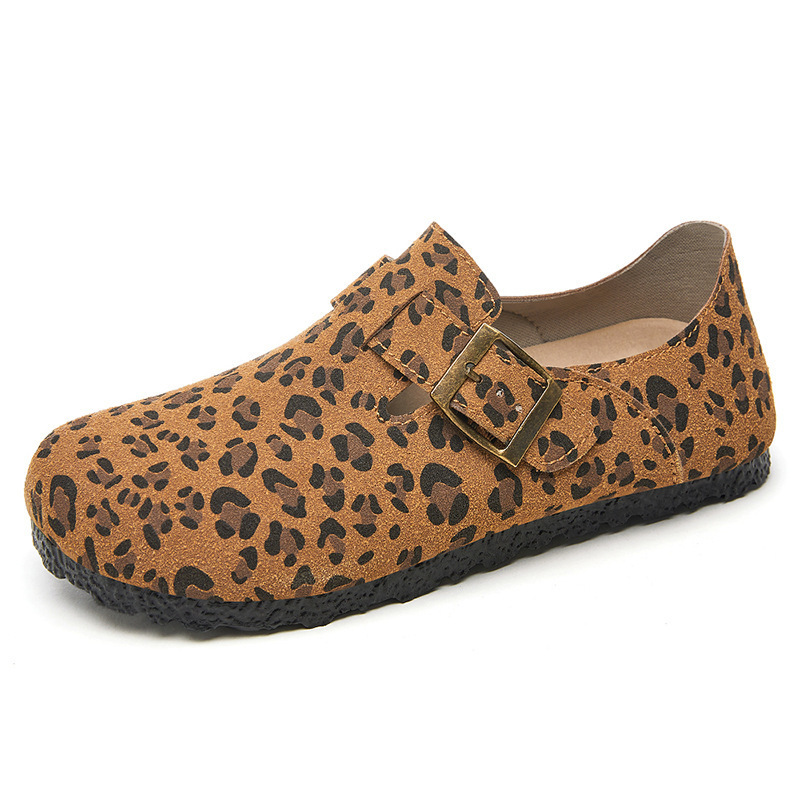 Zapatos de mujer de verano nuevo estampado de leopardo de moda cuero delgado suela suave no se cansa pies casuales versátiles zapatos de alta sensibilidad