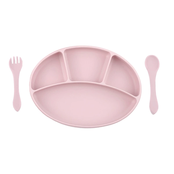 Fuchsia set, dinner plate, fork, spoon, 3 pieces
