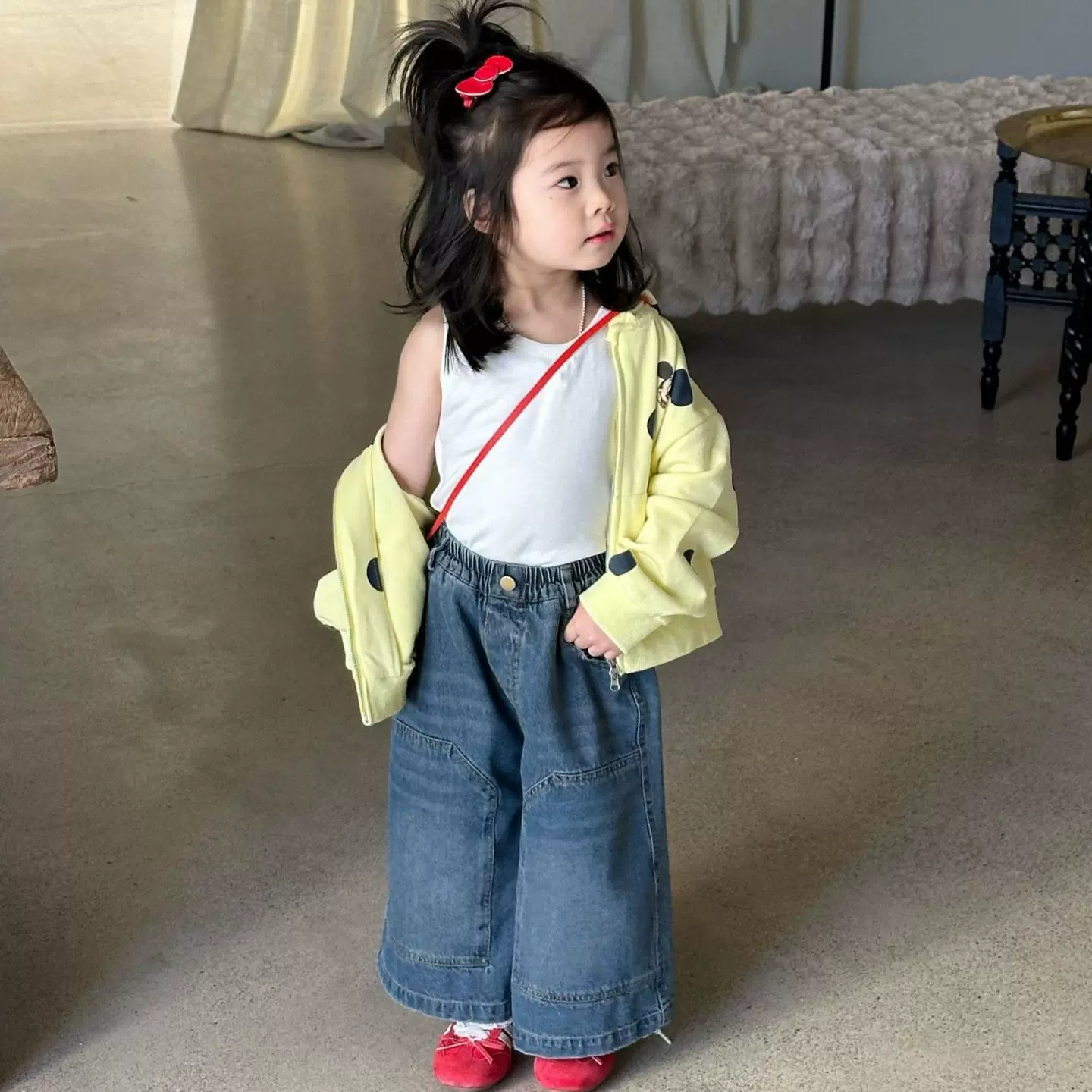 2026春季新款童装 韩版童装 女童大波点幼儿园连帽外套 卡通外套