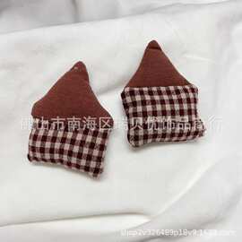 新款ins充棉格子房子饰品配饰潮服潮袜潮包潮鞋发饰配饰
