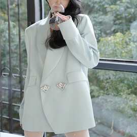西装外套女2026早秋新款设计感炸街韩版小香风宽松大码小西服1522