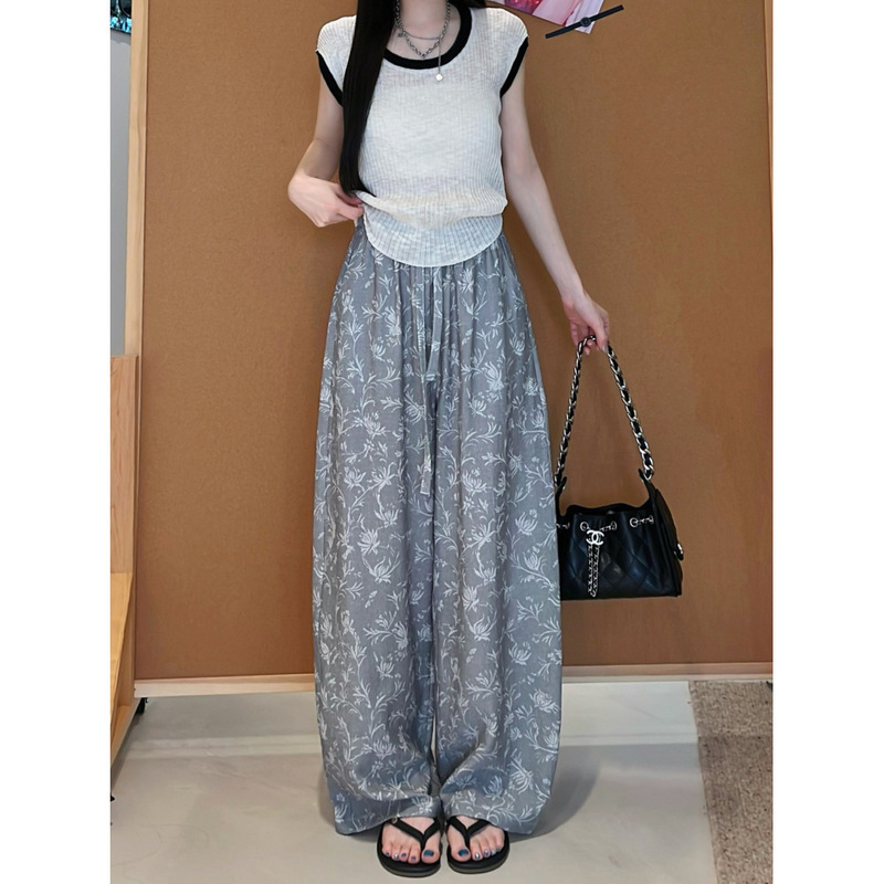 Vintage Print Casual Straight-Leg Pants for Women, 2026 Summer New Style, Elastic High-Waist Slimming Tencel Lyocell Wide-Leg Pants Vintage Print Casual Straight-Leg Pants for Women, 2026 Summer New Style, Elastic High-Waist Slimming Tencel Lyocell Wide-Leg Pants