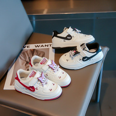 Children's board shoes wholesale 2024 spring and summer new children's sports shoes leather surface fashionable primary school students casual shoes