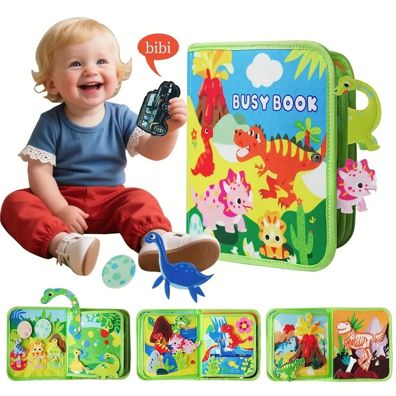 Educación temprana dibujos animados fieltro libro de tela transfronteriza Montessori bebé niños libro tranquilo Desarrollo Inteligencia Rainbow Book 3D ESTÉREO