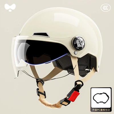 for Men, 3C Certified, All-Season, Motosiklet kaskı (dəbilqə) - 3c-moon-shadow-white-short-outer-double-mirror-new-national-standard-class-a-one-size