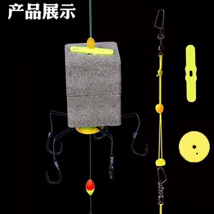 Improved Bighead Carp Hook Set for Float Fishing Cube Bait Bighead Carp Hook for Wild Fishing Casting Rod Hook Set 5+1