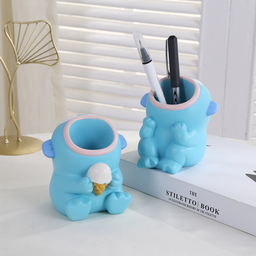 New Style Funny Ugly Fish Resin Pen Holder, Resin Figure, Craft, Landscape, Office Desk Decor, Ornament, Gift