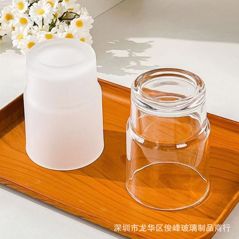 Frosted Transparent Glass Toothbrush Cup Toothbrush Cup Household Glass Wash Cup Couple Hotel Mouthwash Cup Hotel